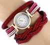 Polshorloges luxe decoratie speciale geschenken vrouwen horloges mode wrap rond hangslot diamant armband dame dames pols horloge