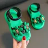 Sandálias Flores de verão têm sandálias infantis sapatos de princesa à prova d'água para crianças Hook Loop Sandals Anti -Slip Girls Slip Girls