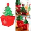 Geschenkwikkeling Cupcakes Dessert Cookies Bells Golden Cord Candy Box House Shape Packaging Kerstmis Kerstmis