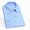 メンズドレスシャツビジネスマン長袖シングル胸肉カミザ通気性快適な純粋な綿の高品質のオックスフォードクロス