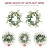 Decorative Flowers 2 Pcs Outdoor Window Wreaths Mini Green Leaves Wreath Holder Easter Ring Scented Candles