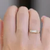 Solitionaire Ring 10K Желтое золото 7pcs Emerald Engagement Baguette Ring Band Всего 0,9CTW лаборатория Diamond Solitaire для женщин 230506