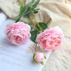Decorative Flowers Artificial Fake Western Rose Flower Peony Bridal Bouquet Wedding Home Decor L0816 & Wreaths