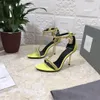 2023 Dress shoes Elegant Brand Women Shoes Padlock Pointy Naked Sandals Shoes Hardware Lock and key Woman Metal Stiletto Heel Party Dress Wedding 35-4 P9Rj#