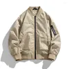 Men's Jackets Men Bomber Jacket Vintage Fashion Pilot Japanese Baseball Coat Pocket Spring Autumn Windbreak Streetwear Khaki Green