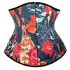 Waist Support Wholesal Women Corset Floral Dress Underbust Printing Bustiers Slimming Belt Body Shaper Up Boned Overbust Costumes