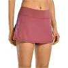 lululemens Damen-Yoga-Outfits, Damen-Tennisrock, Laufen, Sport, Golf, mittlere Taille, plissierte Rückseite, Taillentasche, Reißverschluss, Turnhalle, Tuch links