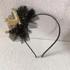 Hår tillbehör pannband för barn tjej prinsessor hårband garn krona båge knut blomma koreansk handgjorda grossist