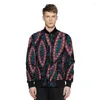 Herren Jacken afrikanische Baumwolle gefütterte Jacke Stehkragen Wärme Nigeria Custom Clothing Wax Print Winter Male Oversize Coat