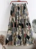Sukienki Tigena Vintage Długo plisowana spódnica kobiet 2022 Letnie wakacje Piękny kolorowy druk szyfonowy Maksi spódnica maxi żeńska