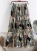 Jurken Tigena Vintage Long geplooide rok Vrouwen 2022 Zomervakantie Mooie kleurrijke print Chiffon High Taille Maxi Rok Vrouw