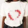 T-shirt da donna T-shirt stampate Camicia da donna alla moda Cartoon Elegante manica corta stile floreale floreale T-shirt grafica regolare da donna
