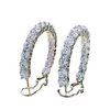Luxuriöser Moissanite-Diamant-Creolen-Ohrring, 100 % echtes 925er Sterlingsilber, Party-Hochzeits-Ohrringe für Frauen, Braut-Verlobungsschmuck