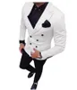 Costumes pour hommes 2 pièces hommes coupe ajustée affaires double boutonnage marié tweed laine rose smokings pour soirée mariage (pantalon blazer)