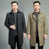 Men's Trench Coats Men's Coat High-quality Long Lapel Windbreakers Brand Clothing