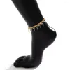 Cavigliere Set di cavigliere con ciondolo in cristallo semplice per 2023 Donne alla moda Catena di cavigliera con perline di fascino a forma di stella sulla gamba Regalo di gioielli per feste Boho