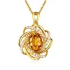 Pendant Necklaces Fashion Elegant Golden Necklace For Women Girls Korean Sweet Flower Party Jewelry Accessories