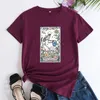 T-shirt Femme Le jardinier Tarot T-shirt Esthétique Plante Maman Cadeau Tshirt Gothique Femmes Squelette Jardinage Tee Petit Haut 230508