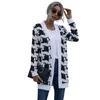 Kvinnors stickor Tees Women Sweaters Cardigan 2023 Fashion Style Europe Tie-Dyed Christmas Leopard Print Sticking Woman Clothing LX1613