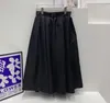 Diseñador de moda para mujer vestido re-nylon Vestidos casuales verano falda súper grande mostrar pantalones delgados faldas de fiesta negro Ropa de mujer Talla S-L