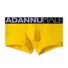 Underpants 남자의 섹시한면 팬티 란제리 부어 Homme 통기성 복서 복서 바닥 반바지 Hombre Calzoncillos