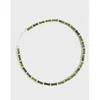 Chains Minimalist Design With A Niche Feel Natural Olive Jade Silver Bead Bamboo Knot Necklace 925 Sterling Female