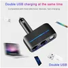 Other Auto Electronics 2 Ways Car Cigarette Lighter Socket Splitter Power Adapter 2.1A / 1.0A 80W Dual Usb Charger With Led Light Dr Dh2Ko