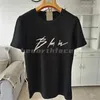 Zomer Mode Heren T Shirts Zwart Wit Letter Print Katoen Korte Mouw Beroemde Mannen Kleding Maat S-XXL