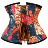 Waist Support Wholesal Women Corset Floral Dress Underbust Printing Bustiers Slimming Belt Body Shaper Up Boned Overbust Costumes
