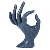 Jewelry Pouches Creative Display Holder Ok Shaped Blue Mannequin Hand Stand For Showcase Countertop Bathroom Cabinet Necklace Ring