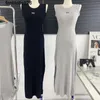 Designer mulheres vestidos casuais o pescoço sexy sem mangas roupas de luxo