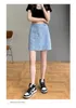 Women's Jeans Dress Sexy Women Denim Shorts High Waist Skirts Summer Fashion Pants Skirt Ripped Ladies Vintage Jean Femme Skinny One-piece Skirt Size S-2XL