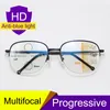 Reading Glasses Smart zoom Multifocal Men Women Progressive Anti Blue Ray UV Protect Hyperopia Half Frame Metal 230508