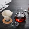 Kaffekrukor 300/500/700 ml Glas kaffekanna med varmt droppfermenteringsfiltermolnformad kaffekotten vattenkokare ölredskap tekanna P230508