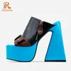 Sandales Prxdong Summer Chaussures pour femmes sexy talons hauts Chaussures de plate-forme épais