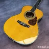 LvyBest 40 polegadas de madeira sólida om42 superfície da superfície de tinta amarela superfície guitarra acústica de madeira