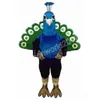 Professionele blauwe pauw mascotte Kostuumsimulatie Catoon personage Outfits passen bij volwassenen outfit kerstcarnaval fancy jurk voor mannen vrouwen