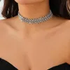 Łańcuchy ingemark luksusowy nieregularny duży dhinestone krótki naszyjnik choker dla kobiet przesadzony łańcuch obojczyka biżuteria steampunk