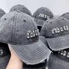 Baseball Cap Men's and Women's Summer Miu Letter Smoked Gray Small Hat Showing Face