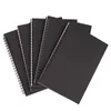 Lever 5 stcs A5 Black Spiral Notebook Blank Sketchbook ongeld Journal Pack Dik Blank Paper 50 Sheep 100 Unlined Pages