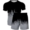 Survêtements pour hommes Shorts à manches courtes avec impression 3D pour hommes Deux pièces T-shirt peint abstrait Costume Tendance décontractée pour hommes et femmes 230506