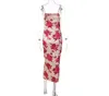 Europa och Amerika 2023 Sommarny Rose Print Rem klänning Parti av kvinnors fragmenterade blomma temperament Lång klänning