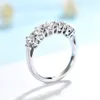 Solitaire Ring Kuololit 1.5Ct 585 14K 10K Beyaz Altın Yüzük Kadınlar için Yuvarlak OEC Brilliant Solitaire Tam Düğün Lüks Band 230506