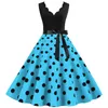 Casual Dresses Women A Line Party Dot Print Short Sleeve 1950s Housewife Evening Dress Oversized