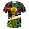 Mäns T-skjortor Summer Men's 3DT-skjorta Ink Landscape Flower Högkvalitativ digital tryckning Casual och bekväm kortärmad T-shirt