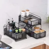 Organizzazione Cucina Portaspezie Cassetto portaoggetti Cestino Multifunzione Bagno Lavabo Asciugamano Portasapone Armadietto Cestino in metallo Organizzatore portaoggetti