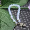 Charm Armbanden 6mm Klassieke Opaal Kralen Chalcedoon Natuursteen Armband Hand Ketting Voor Vrouwen Meisjes Hanger Tibet Silvercolor Paraplu