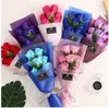 Creative 7 Small Bouquets of Rose Flower Simulation Soap Flower for Wedding Valentines Day Mothers Day Teachers Day Gifts U0508