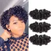 Hårbulkkod Calla Bouncy Curly Weave Bunds Double Draw Brasilian Human Extensions Natural Dark Brown Color Short 230508