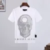 Letni oddychający w letnim t-shircie Logo Logo Hot Rhinestone okrągła szyja wygodna top J8ie#